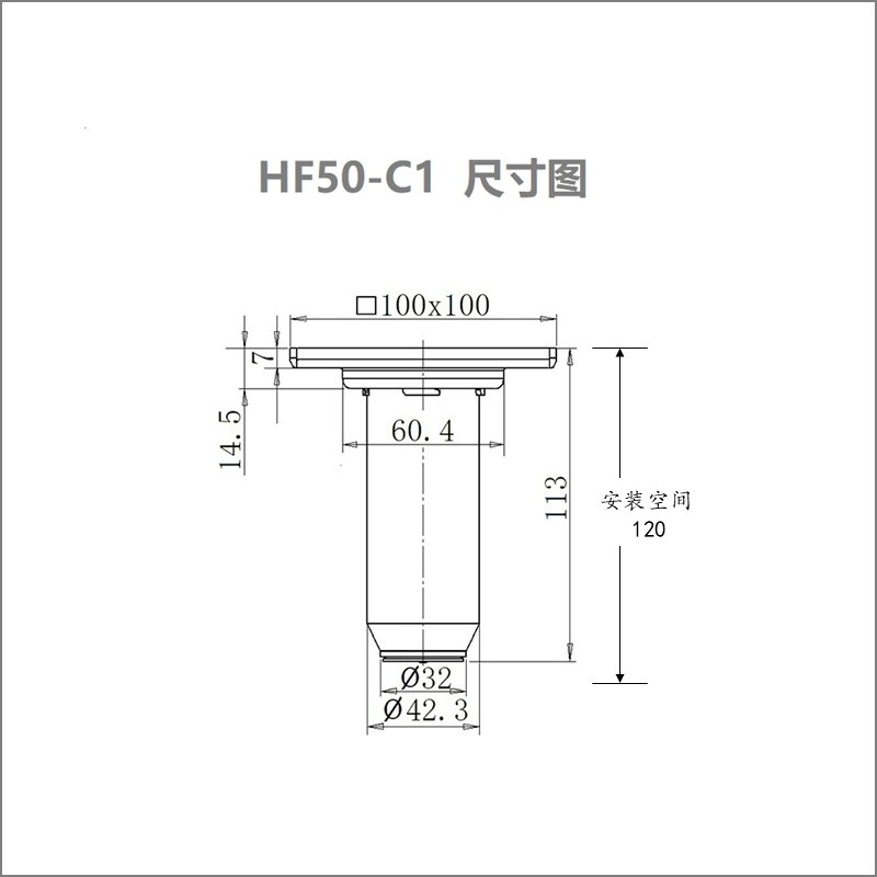 HF50-C1加长地漏尺寸图纸